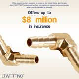 LTWFITTING LTWFITTING 90 Deg Elbow Brass Barb Fitting 1/4 inch x1/4 inch Hose ID Air/Water/Fuel/Oil/Inert Gases (Pack of 800)
