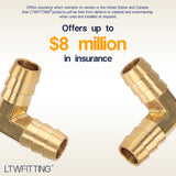LTWFITTING LTWFITTING 90 Deg Elbow Brass Barb Fitting1/2 Hose ID x 1/2 inch Hose ID Air/Water/Fuel/Oil/Inert Gases (Pack of 25)