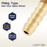 LTWFITTING Brass Barb Hose Splicer Mender 1/8-Inch Fitting Air Water Fuel Boat(Pack of 10)