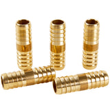 LTWFITTING Brass Barb Splicer Mender 1/2 inch ID Hose Fitting Air Water Fuel Hose Joiner(Pack of 5)
