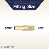 LTWFITTING Brass Barb Hose 3/8-Inch x 5/16-Inch ID Hose Reducing Splicer Mender Fitting (Pack of 10)