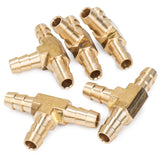 LTWFITTING Brass Barb Tee Fitting 5/16 inch / 8 mm ID Hose (Pack of 5)