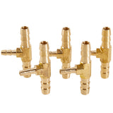 LTWFITTING Brass Barb Tee Fitting 1/4 inch x 1/4 inch x 1/8 inch ID Hose for Water Fuel Boat (Pack of 5)