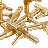 LTWFITTING Brass Barb Tee Fitting 1/4 inch x 1/4 inch x 1/8 inch ID Hose for Water Fuel Boat (Pack of 20)
