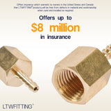 LTWFITTING Brass Barb Fitting Coupler 1/8-Inch Hose ID x 1/4-Inch Female NPT Fuel Gas Water(Pack of 25)
