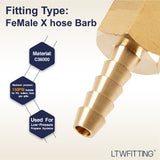 LTWFITTING Brass Fitting Coupler 3/16-Inch Hose Barb x 1/8-Inch Female NPT Fuel Gas Water(Pack of 500)