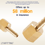 LTWFITTING Brass Fitting Coupler 3/16-Inch Hose Barb x 1/8-Inch Female NPT Fuel Gas Water(Pack of 5)