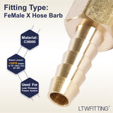 LTWFITTING Brass Fitting Coupler 1/4-Inch Hose Barb x 1/8-Inch Female NPT Fuel Water(Pack of 5)