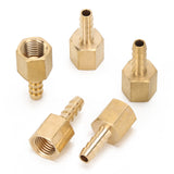LTWFITTING Brass Fitting Coupler 1/4-Inch Hose Barb x 1/4-Inch Female NPT Fuel Water Boat(Pack of 5)