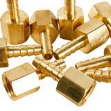LTWFITTING Brass Fitting Coupler 1/4-Inch Hose Barb x 1/4-Inch Female NPT Fuel Water Boat(Pack of 25)