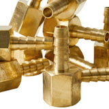 LTWFITTING Brass Fitting Coupler 1/4-Inch Hose Barb x 1/4-Inch Female NPT Fuel Water Boat(Pack of 300)