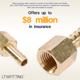 LTWFITTING Brass Fitting Coupler 5/16-Inch Hose Barb x 1/4-Inch Female NPT Fuel Water Boat(Pack of 300)