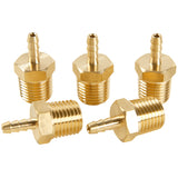 LTWFITTING Brass Fitting Coupler 1/8-Inch Hose Barb x 1/4-Inch Male NPT Fuel Gas Water(Pack of 5)