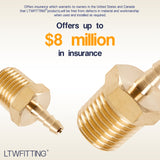 LTWFITTING Brass Fitting Coupler 1/8-Inch Hose Barb x 1/4-Inch Male NPT Fuel Gas Water(Pack of 25)