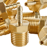 LTWFITTING Brass Fitting Coupler 1/8-Inch Hose Barb x 1/4-Inch Male NPT Fuel Gas Water(Pack of 100)