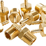 LTWFITTING Brass Fitting Coupler 1/8-Inch Hose Barb x 1/4-Inch Male NPT Fuel Gas Water(Pack of 25)