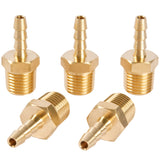 LTWFITTING Brass Fitting Coupler 3/16-Inch Hose Barb x 1/4-Inch Male NPT Fuel Gas Water(Pack of 5)