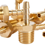 LTWFITTING Brass Fitting Coupler 3/16-Inch Hose Barb x 1/4-Inch Male NPT Fuel Gas Water(Pack of 100)