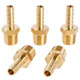 LTWFITTING Brass Fitting Coupler 1/4-Inch Hose Barb x 1/4-Inch Male NPT Fuel Gas Water(Pack of 5)