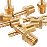 LTWFITTING Brass Fitting Coupler 1/4-Inch Hose Barb x 1/4-Inch Male NPT Fuel Gas Water(Pack of 100)