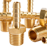LTWFITTING Brass Fitting Coupler 1/4-Inch Hose Barb x 1/4-Inch Male NPT Fuel Gas Water(Pack of 500)