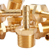 LTWFITTING Brass Barb Fitting Coupler/Connector 1/4-Inch Hose ID x 3/8-Inch Male NPT Fuel(Pack of 300)