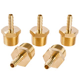 LTWFITTING Brass Barb Fitting Coupler/Connector 1/4-Inch Hose ID x 1/2-Inch Male NPT Fuel(Pack of 5)