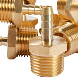LTWFITTING Brass Barb Fitting Coupler/Connector 1/4-Inch Hose ID x 1/2-Inch Male NPT Fuel(Pack of 150)