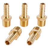 LTWFITTING Brass Fitting Coupler 5/16-Inch Hose Barb x 1/4-Inch Male NPT Fuel Gas Water(Pack of 5)