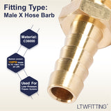 LTWFITTING Brass Fitting Coupler 5/16-Inch Hose Barb x 1/4-Inch Male NPT Fuel Gas Water(Pack of 100)