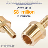 LTWFITTING Brass Fitting Coupler 5/16-Inch Hose Barb x 3/8-Inch Male NPT Fuel Gas Water(Pack of 60)