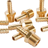 LTWFITTING Brass Fitting Coupler 5/16-Inch Hose Barb x 3/8-Inch Male NPT Fuel Gas Water(Pack of 20)