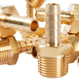 LTWFITTING Brass Fitting Coupler 5/16-Inch Hose Barb x 3/8-Inch Male NPT Fuel Gas Water(Pack of 60)