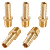 LTWFITTING 3/8-Inch Hose Barb x 1/4-Inch Male NPT Brass Coupler/Connector Fitting Fuel Gas(Pack of 5)