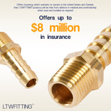 LTWFITTING 3/8-Inch Hose Barb x 1/4-Inch Male NPT Brass Coupler/Connector Fitting Fuel Gas(Pack of 400)