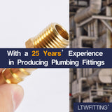 LTWFITTING 3/8-Inch Hose Barb x 1/4-Inch Male NPT Brass Coupler/Connector Fitting Fuel Gas(Pack of 25)