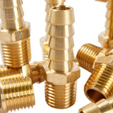 LTWFITTING 3/8-Inch Hose Barb x 1/4-Inch Male NPT Brass Coupler/Connector Fitting Fuel Gas(Pack of 400)
