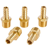 LTWFITTING Brass Barb Fitting Coupler/Connector 3/8-Inch Hose ID x 3/8-Inch Male NPT Fuel(Pack of 5)