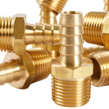 LTWFITTING Brass Barb Fitting Coupler/Connector 3/8-Inch Hose ID x 3/8-Inch Male NPT Fuel(Pack of 300)