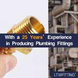 LTWFITTING Brass Barb Fitting Coupler 3/8-Inch Hose ID x 1/2-Inch Male NPT Fuel Gas Water(Pack of 200)