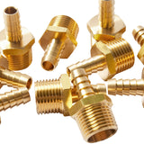 LTWFITTING Brass Barb Fitting Coupler 3/8-Inch Hose ID x 1/2-Inch Male NPT Fuel Gas Water(Pack of 20)