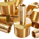 LTWFITTING Brass Barb Fitting Coupler 3/8-Inch Hose ID x 1/2-Inch Male NPT Fuel Gas Water(Pack of 200)