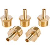 LTWFITTING Brass Barb Fitting Coupler 3/8-Inch Hose ID x 3/4-Inch Male NPT Fuel Gas Water(Pack of 5)