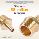 LTWFITTING Brass Barb Fitting Coupler 3/8-Inch Hose ID x 3/4-Inch Male NPT Fuel Gas Water(Pack of 5)