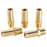 LTWFITTING Brass Fitting Connector 1/2-Inch Hose Barb x 1/4-Inch NPT Male Fuel Gas Water(Pack of 5)
