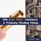 LTWFITTING Brass Fitting Connector 1/2-Inch Hose Barb x 1/4-Inch NPT Male Fuel Gas Water(Pack of 300)