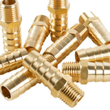 LTWFITTING Brass Fitting Connector 1/2-Inch Hose Barb x 1/4-Inch NPT Male Fuel Gas Water(Pack of 25)