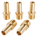 LTWFITTING Brass Fitting Connector 1/2-Inch Hose Barb x 3/8-Inch NPT Male Fuel Gas Water(Pack of 5)