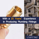 LTWFITTING Brass Fitting Connector 1/2-Inch Hose Barb x 3/8-Inch NPT Male Fuel Gas Water(Pack of 25)