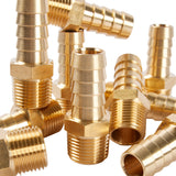 LTWFITTING Brass Fitting Connector 1/2-Inch Hose Barb x 3/8-Inch NPT Male Fuel Gas Water(Pack of 200)